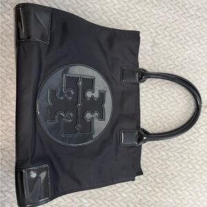 Tory Burch Black Tote with Logo Detail